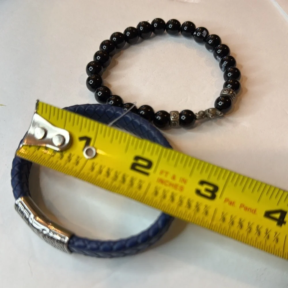 Men’s Blue and Black Jewelry Bracelet Set New no tags